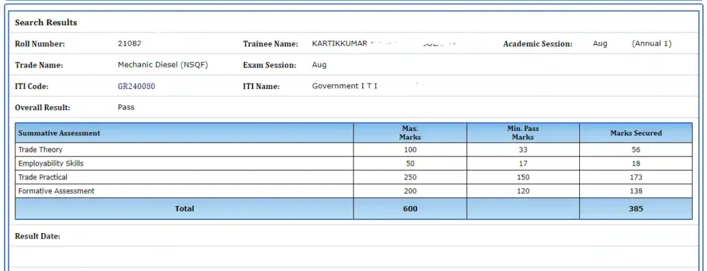 NCVT ITI Marksheet 2024 Download