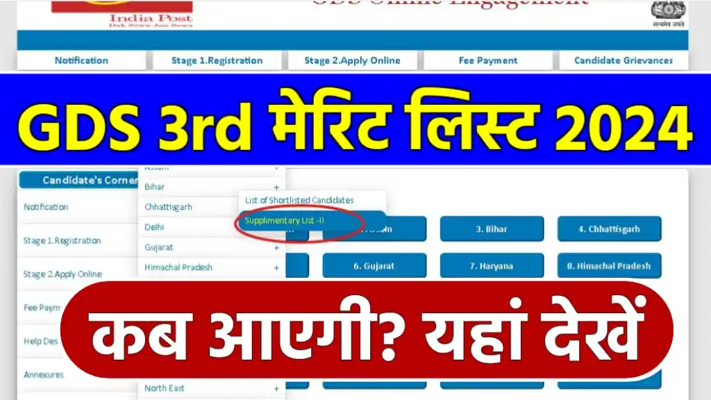 GDS Ki 3rd Merit List