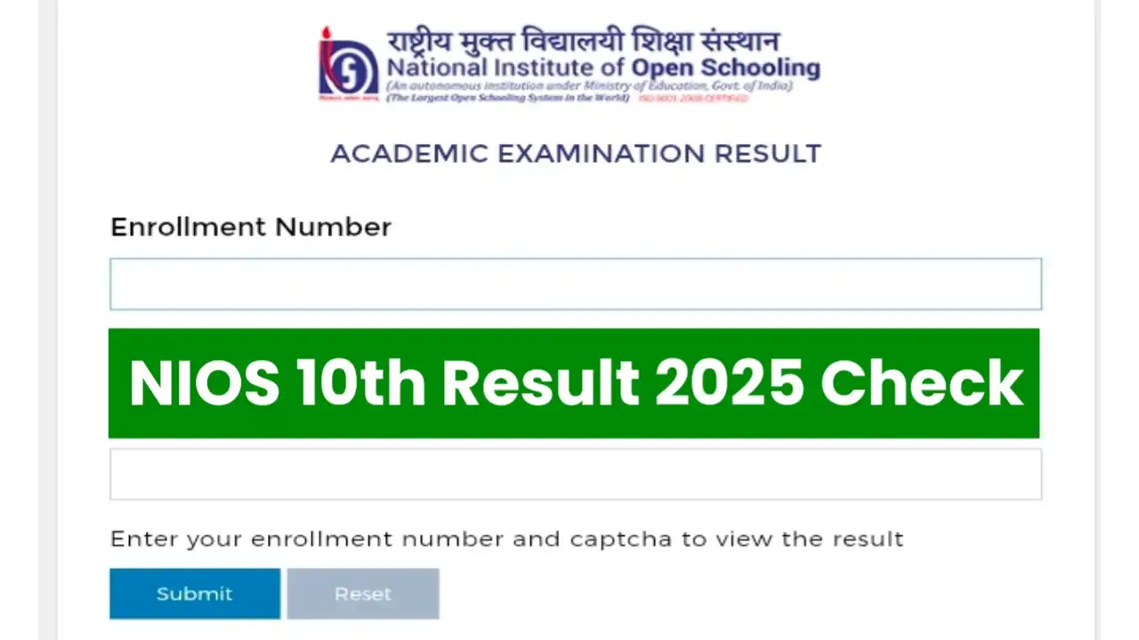 NIOS Class 10th Result 2025