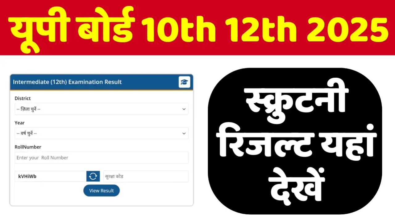 Up Board Scrutiny Result 2025