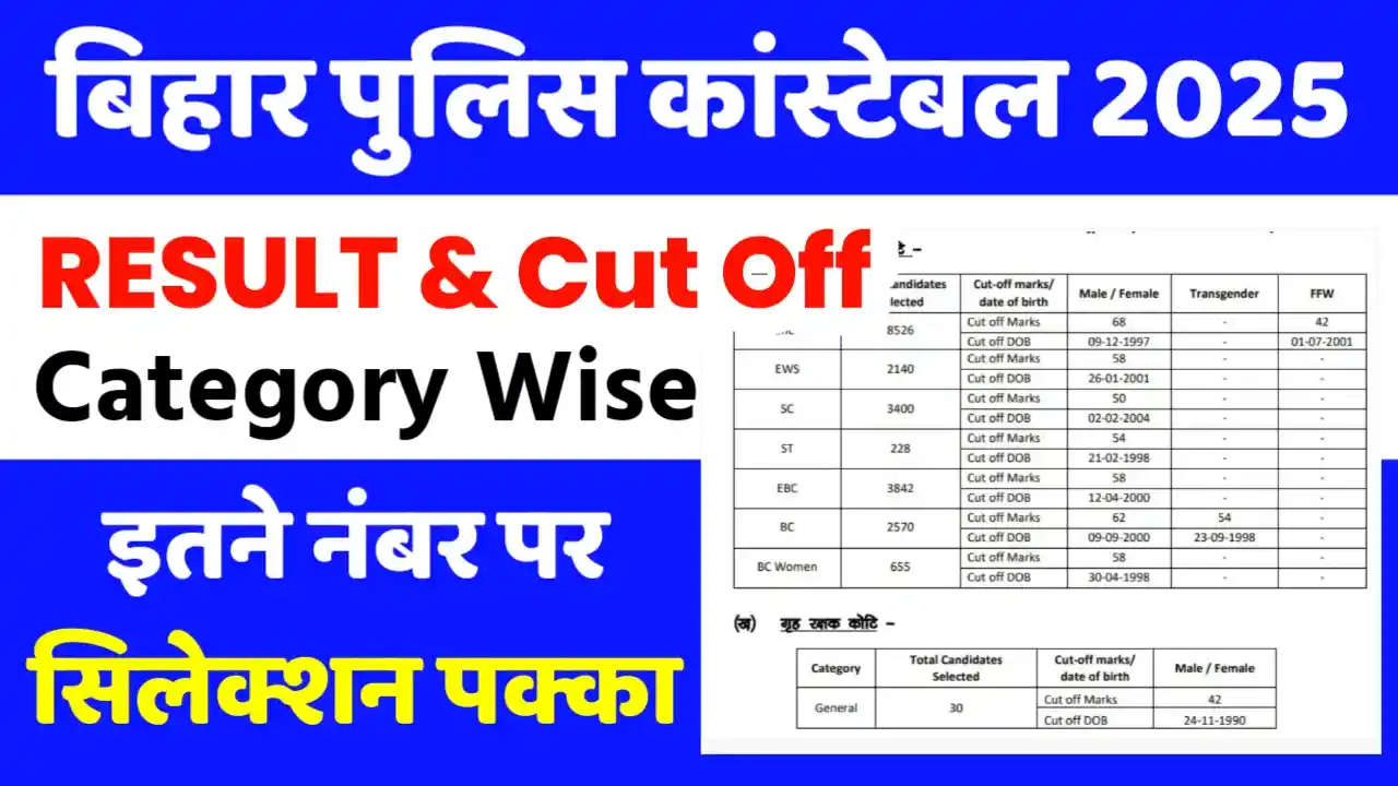 Bihar Police Constable Result Cutoff 2025
