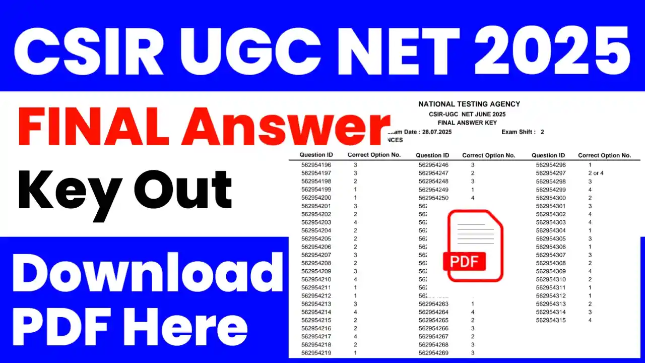 CSIR UGC NET Final Answer Key 2025
