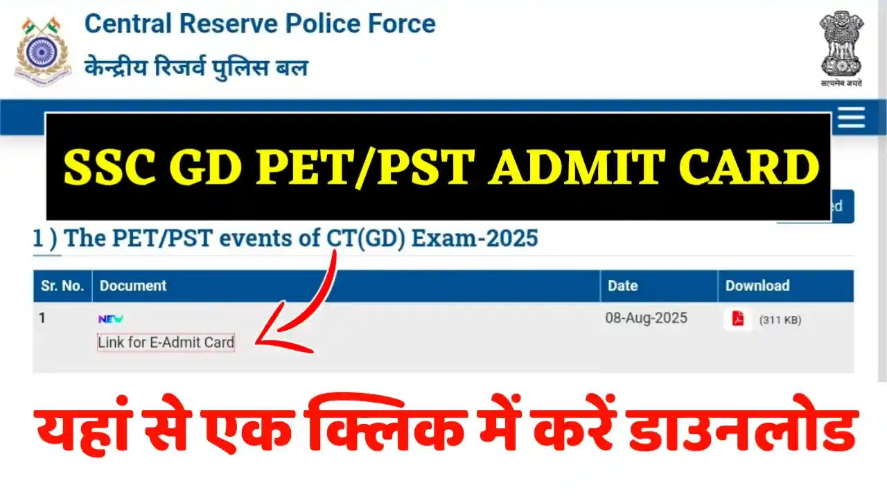 SSC GD Physical Admit Card 2025