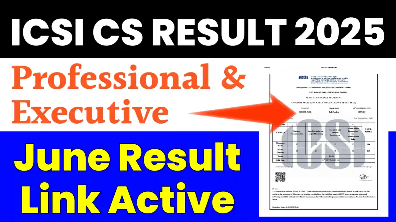 icsi cs june result 2025