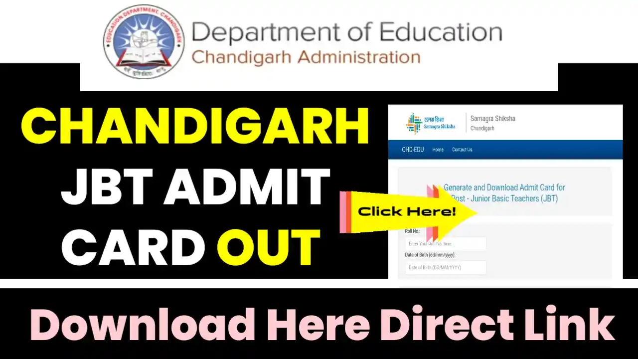 Chandigarh JBT Admit Card 2025