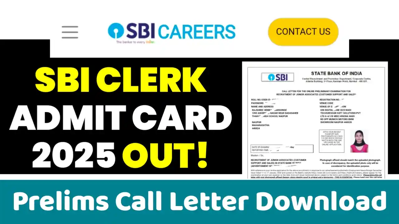 SBI Clerk Admit Card 2025