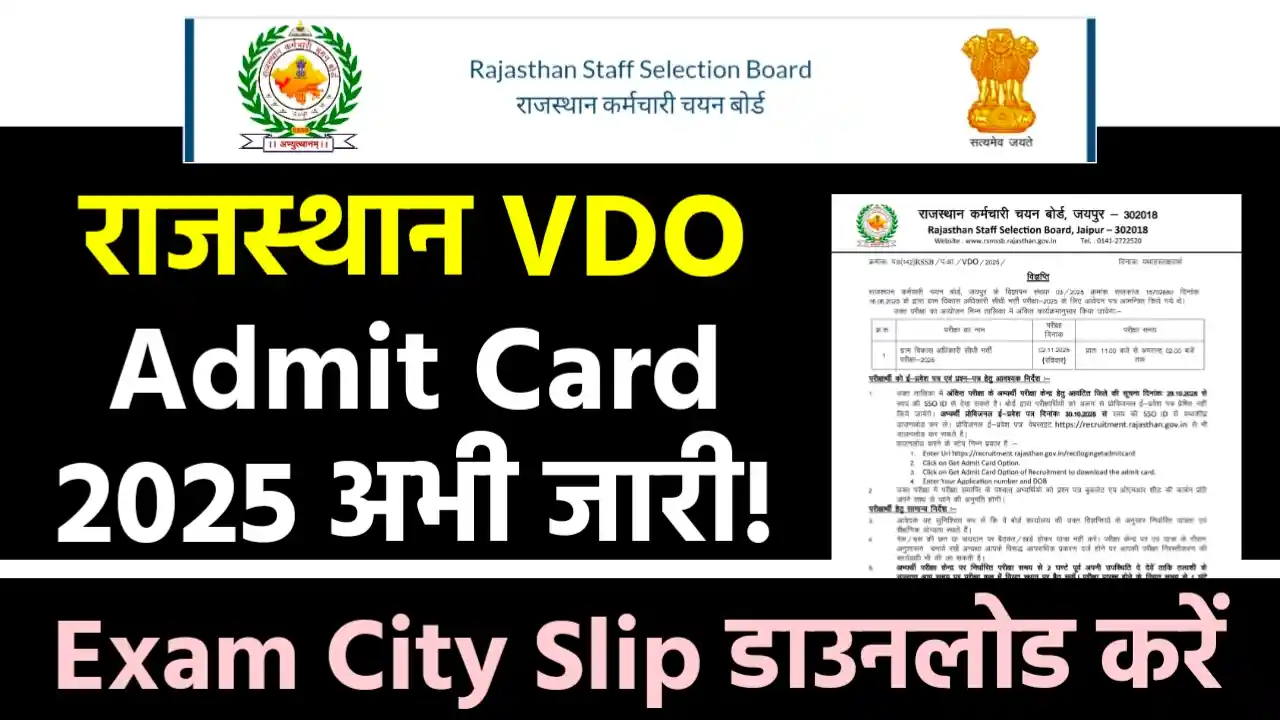 Rajasthan VDO Admit Card 2025