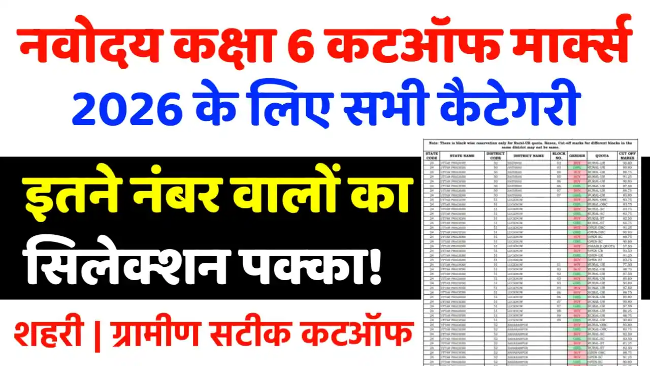 Navodaya Class 6th Cutoff Marks