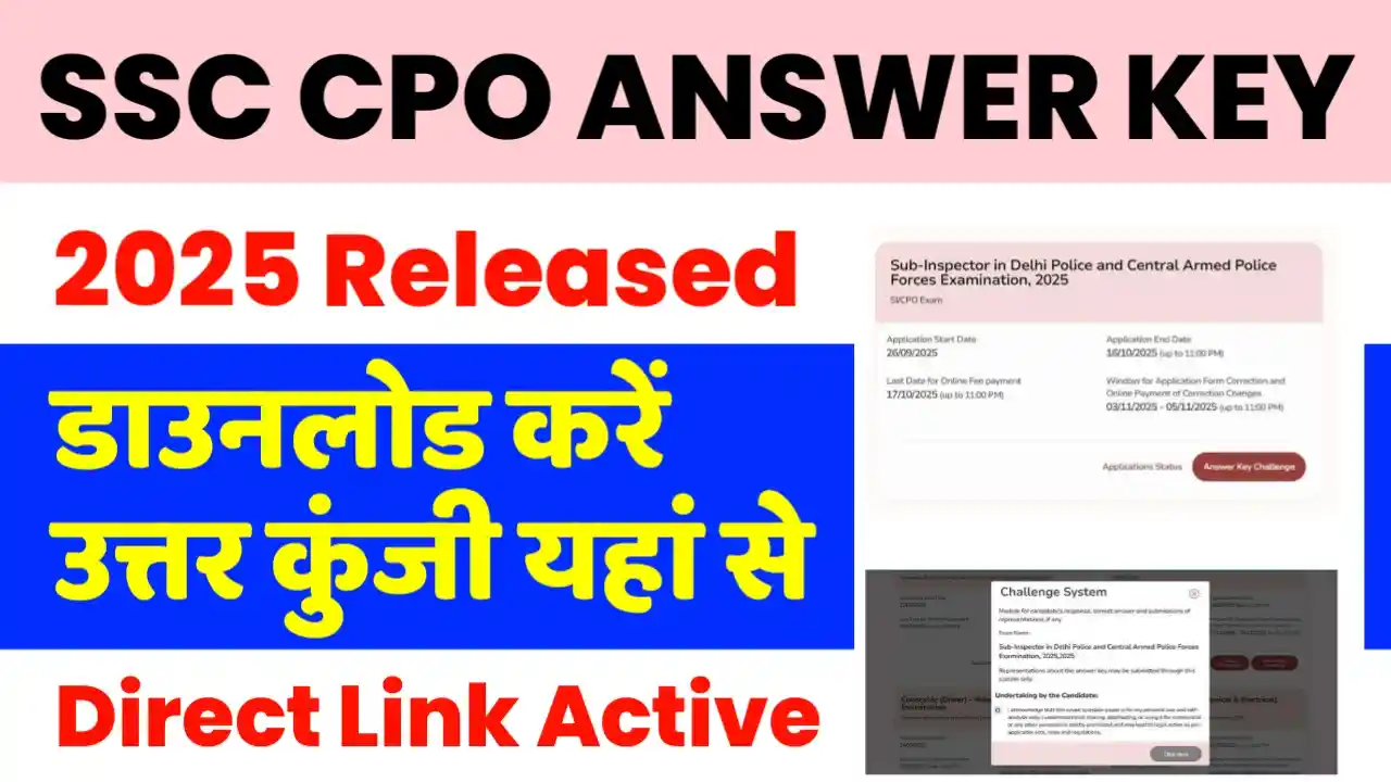 SSC CPO Answer Key 2025