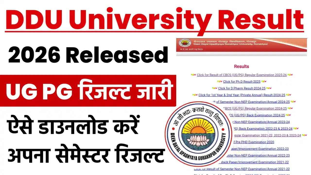 DDU Result 2026 UG PG Check Online