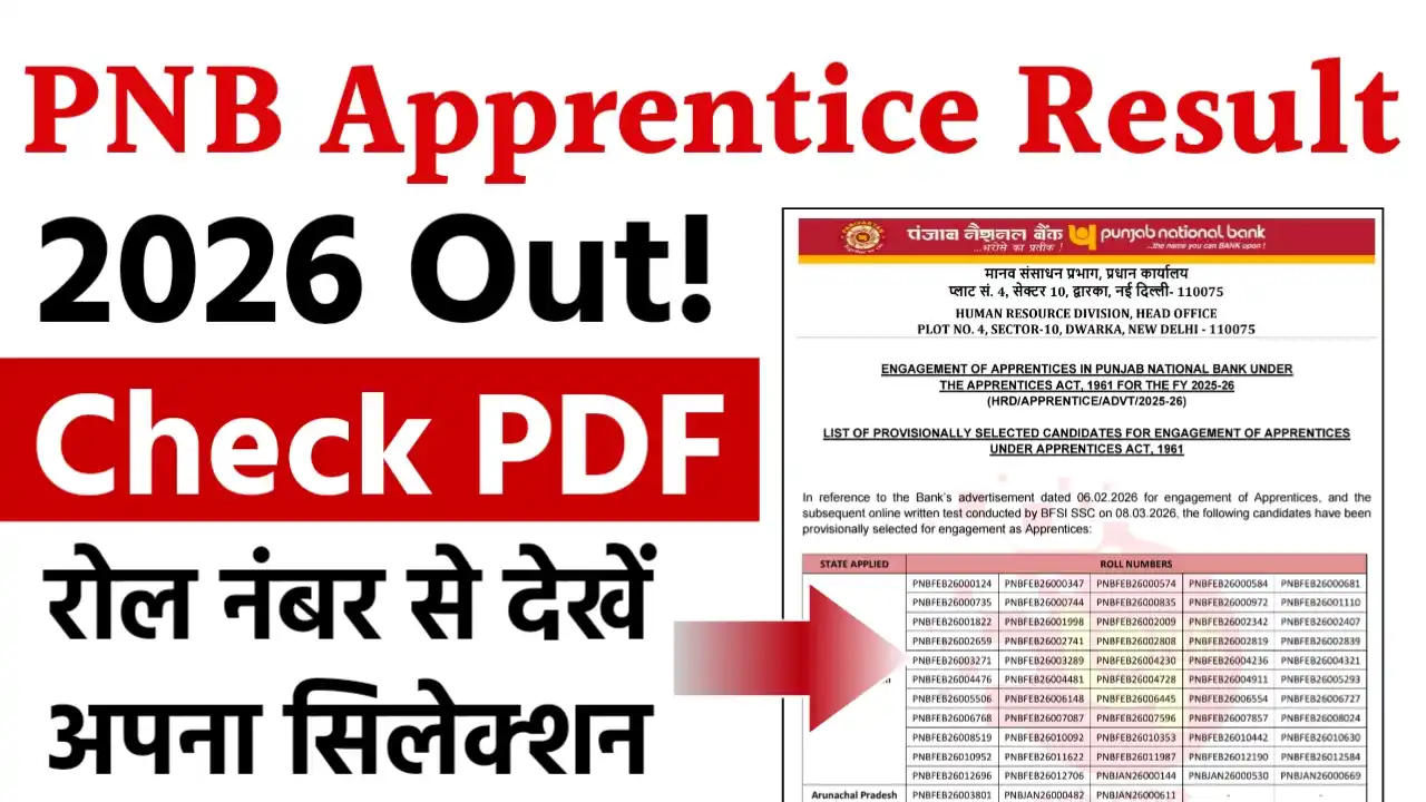 PNB Apprentice Result 2026