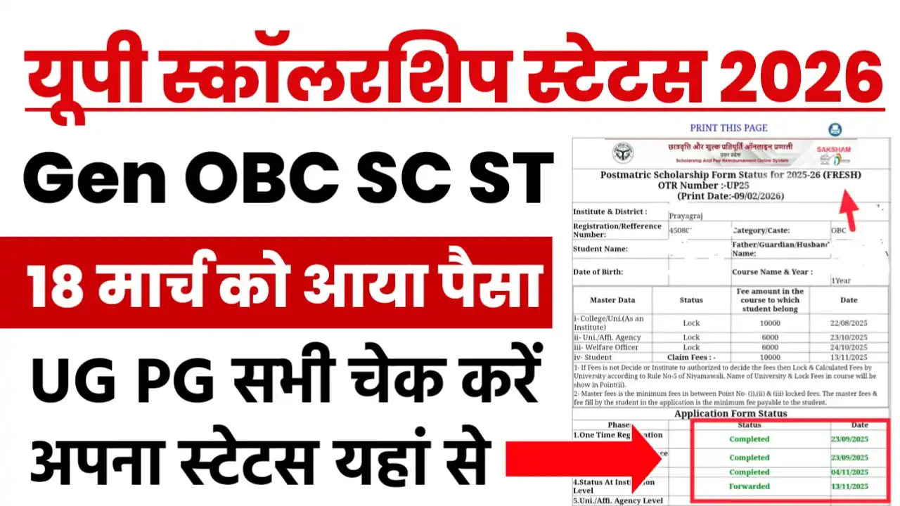 UP Scholarship Status Check Online