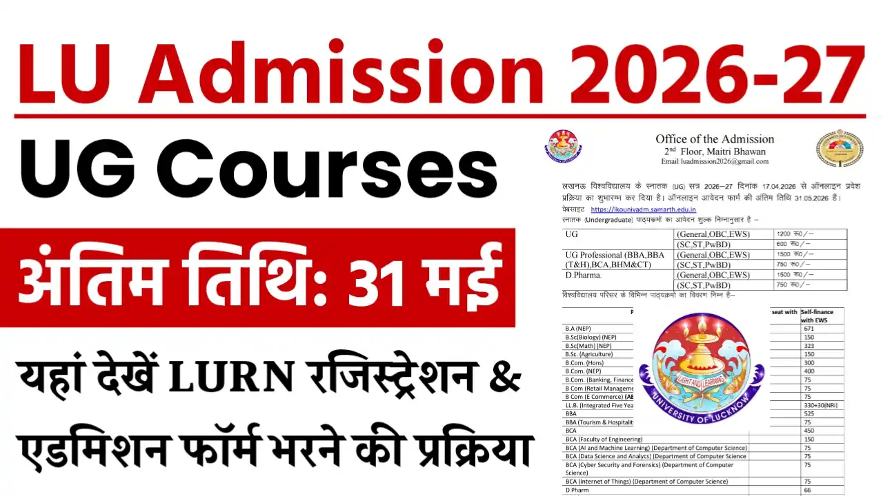 Lucknow University UG Admission 2026 Online Form