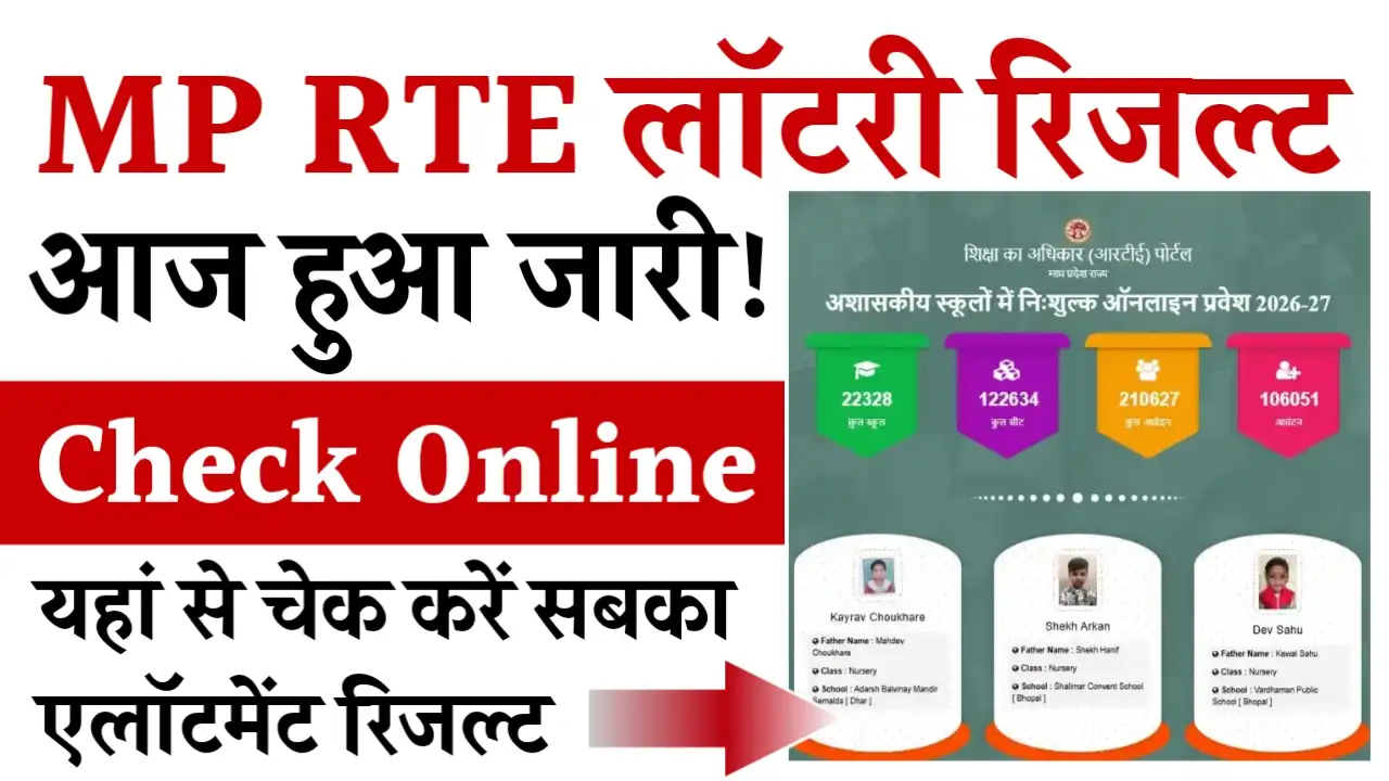 MP RTE Lottery Result Nursery KG I Class 1